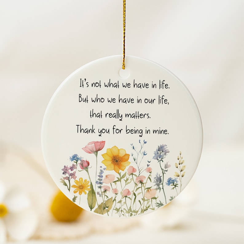 Handmade Ceramic Thank You Gift: Floral Keepsake Plaque