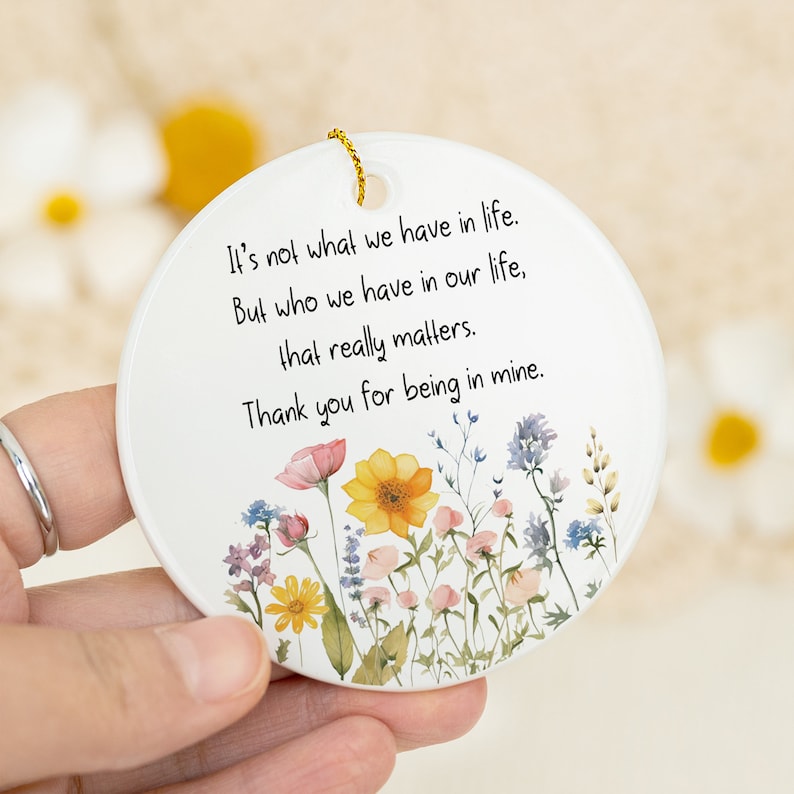 Handmade Ceramic Thank You Gift: Floral Keepsake Plaque