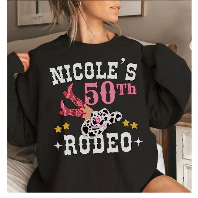 50th Western-Themed Birthday Shirt Cowgirl Sweatshirt 50th Cowboy Birthday Party Tee Shirts for Country Birthday for Men Women