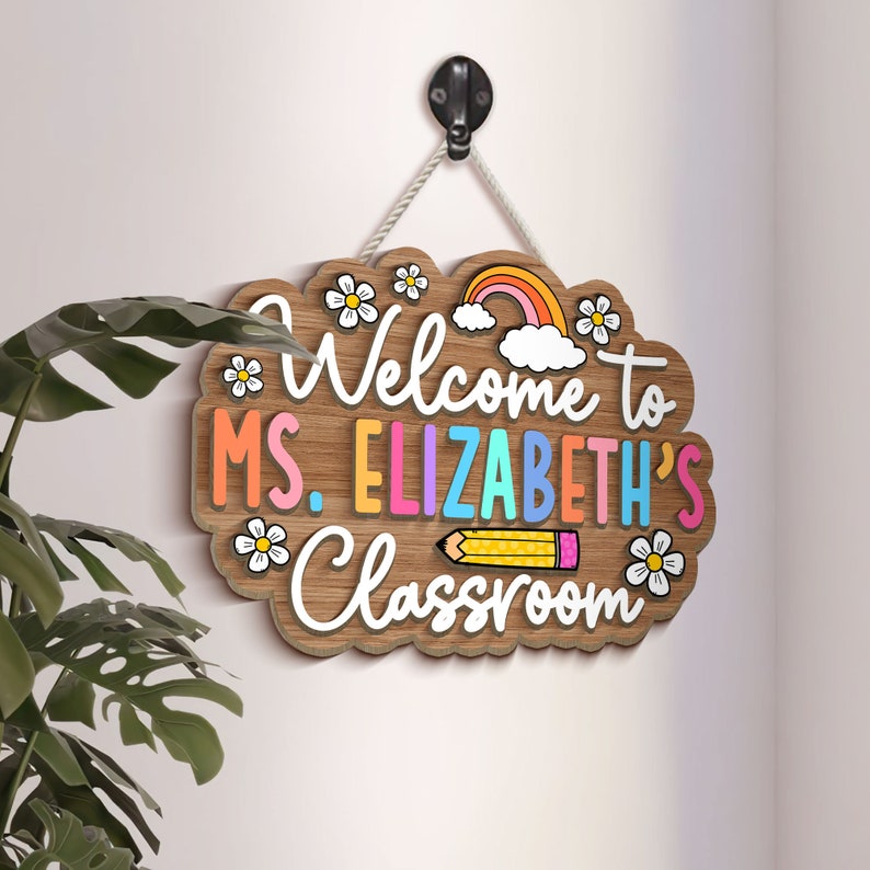 Personalized 3D Teacher Door Sign, Teacher Gifts, Classroom Welcome Sign, Back to School Gift, 3D Teacher Name Sign, Classroom Decoration