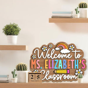 Personalized 3D Teacher Door Sign, Teacher Gifts, Classroom Welcome Sign, Back to School Gift, 3D Teacher Name Sign, Classroom Decoration