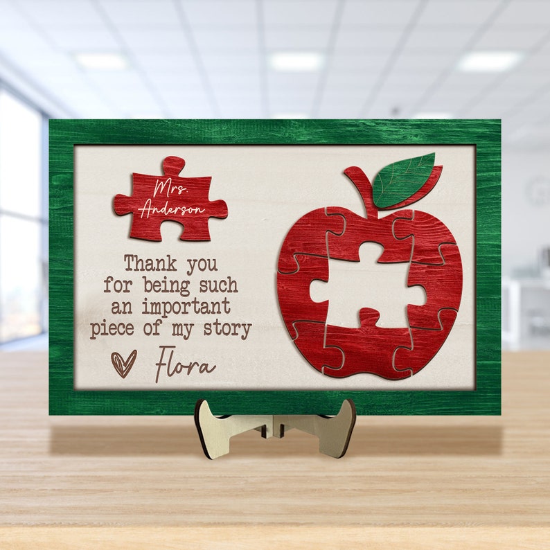 Personalized Teacher Back To School Gifts, Teacher Gift Wooden Sign,Thank You For Being An Important Piece Of My Story,Gift For Teacher Week