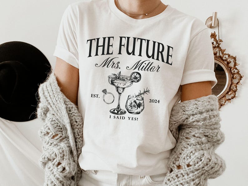 Future Mrs Shirt and Sweatshirt, Custom Bride Shirt, Engagement Gift, Bride to Be Gift, Fiance Gift For Her, Engaged Shirt, Engagement Party
