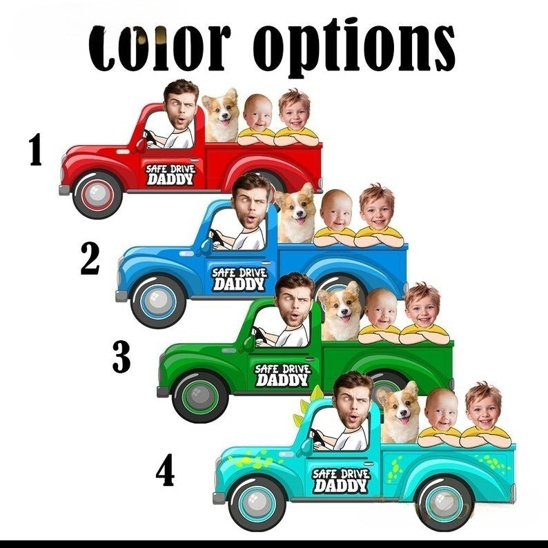 Custom Photo Baby In Truck, Drive Safe Daddy Ornament, Personalized First Father Gift, Custom Hanging Ornament, Gift For Husband