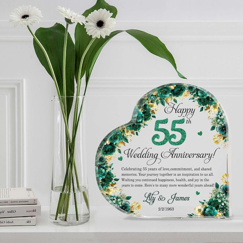 Personalized 55th Wedding Anniversary Gift Heart Acrylic Plaque, 55th Wedding Gifts For Parents, Wedding Anniversary Gift, Husband Gift il_794xN.6117194583_cviy.jpg