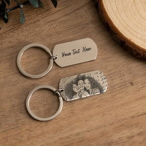Personalised Photograph Keyring, Laser Engraved Photo Keyring, Couples Keyring Gift, Anniversary Gift, Personalised Keyring, Birthday Gifts