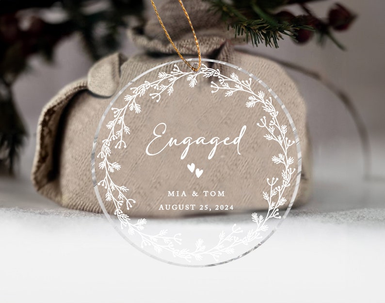 Custom Engagement Gifts, Engagement Ornament, Engaged Ornament Engagement Gift For Couple, Custom Ornaments, Personalized Ornaments