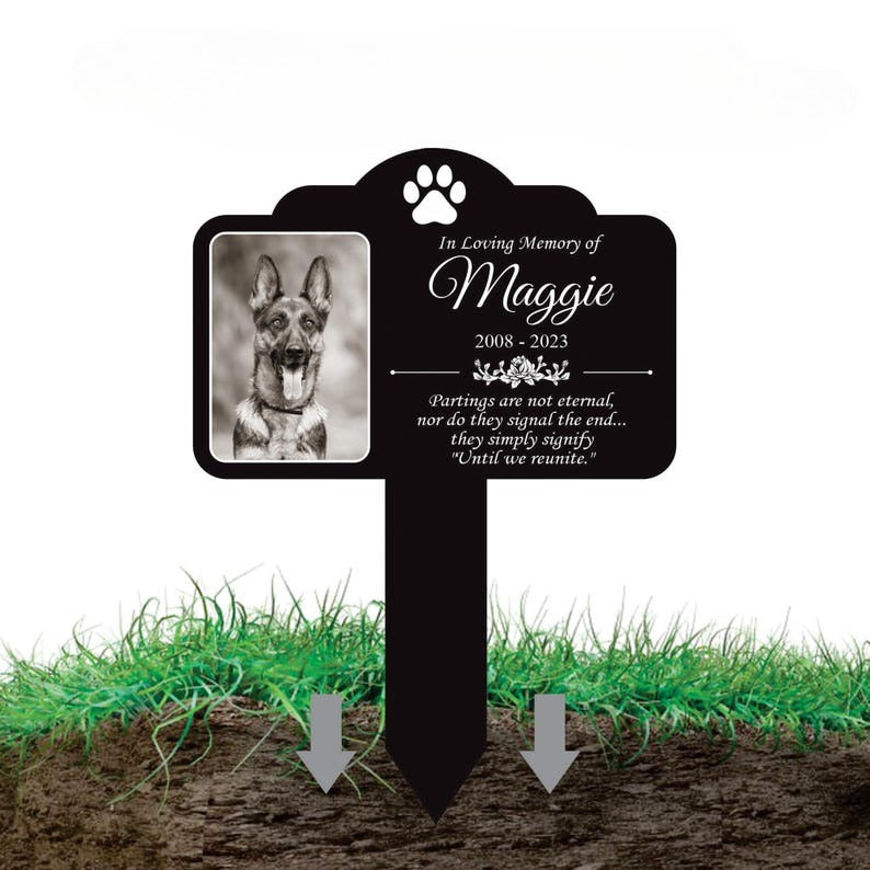 Custom Dog Loss Memorial Stake - Personalized Pet Grave Marker, Photo Tribute Plaque for Bereaved Dog Owners, Heartfelt Remembrance Decor