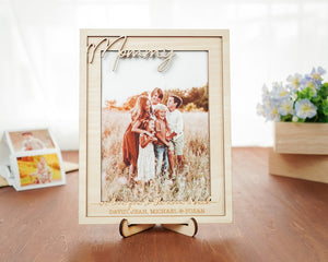 Personalized Photo Frame, Custom Wood Picture Frame, Couple Picture Frame, Engagement Frame, Gift For Family, Gift for Mom, Gigi, Nana Gifts