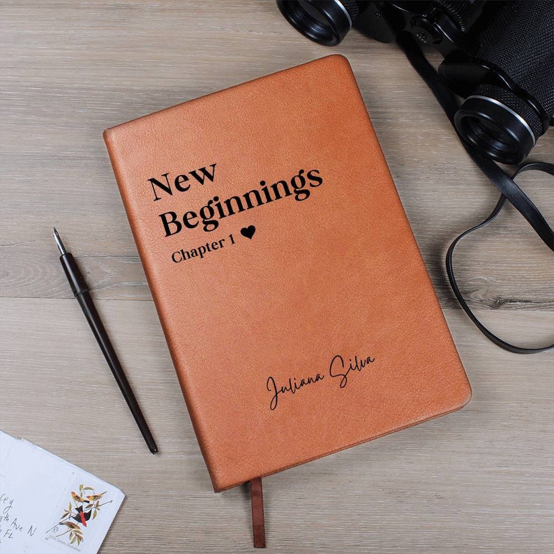 New Beginnings, New Chapter, New Job, Personalized Gift, Graduation Gift, Custom Name Notebook, Moving Away Gift, Coworker Retirement Gift