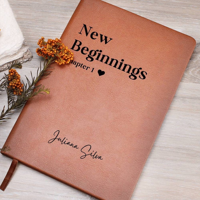 New Beginnings, New Chapter, New Job, Personalized Gift, Graduation Gift, Custom Name Notebook, Moving Away Gift, Coworker Retirement Gift