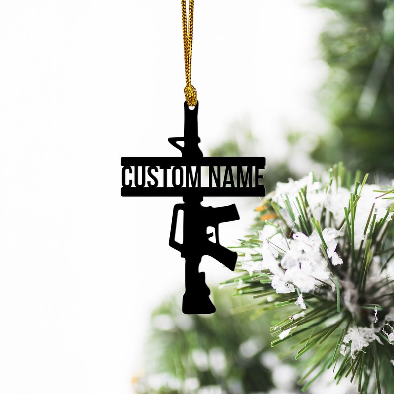 Custom 2nd Amendment Ornament Metal, Gift for Veterans, Police Gift Hunter Gift, Personalized Christmas Ornament, Military Gift, Patriotic