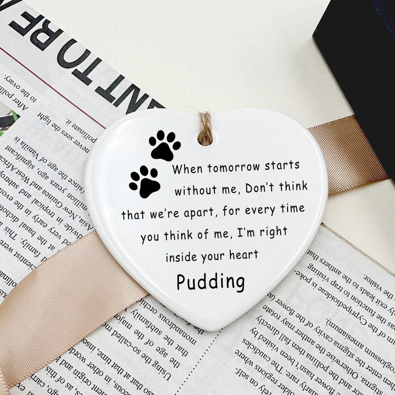 Pet Loss Memorial Plaque, Pet Loss Gift, Bereavement Paw Print Keepsake to Remember a Loved Pet, Personalised With Name, Sympathy, Funeral