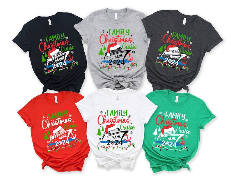 Personalized Christmas Cruise 2024 Shirt, Custom Christmas Cruise Shirt, Family Christmas Cruise Shirt, Christmas Family Vacation Shirt