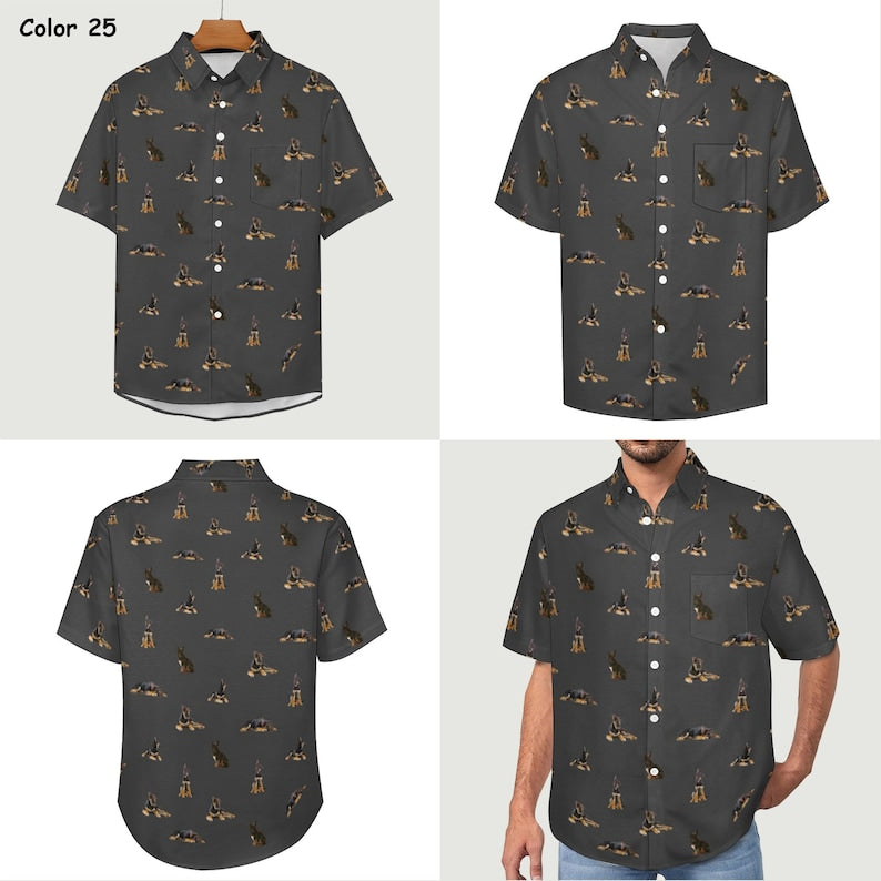 Custom Photo Hawaiian Shirt,Personalized Button Downs Shirt with Photo,Dogs Cats Face Shirts,Bachelor Party Gift,Pets lovers Gifts,unisex