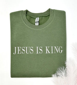 Embroidered Jesus Is King Sweatshirt-Hoodie, Christian Embroidery, Faith Based Apparel, Style Adult Unisex Sweater, Christian Holiday Gift il_794xN.6127700507_2epo.jpg