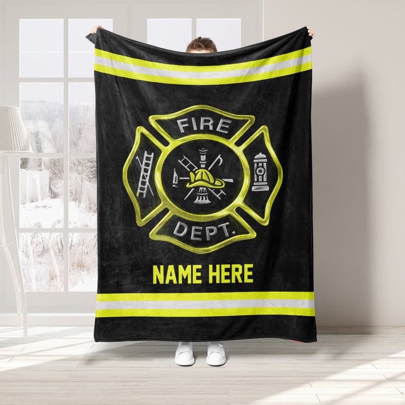 Custom Firefighter Blanket, Gift For Firefighter, Firefighter Thin Red Line Throw Blanket, Firefighter Gifts, Fire Department Gifts.