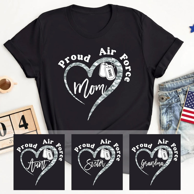 Personalized Air Force Mom Shirt, Proud Air Force Family Shirts, Air Force Graduation T-Shirt, Air Force Matching Shirt, Airman Mom Shirt
