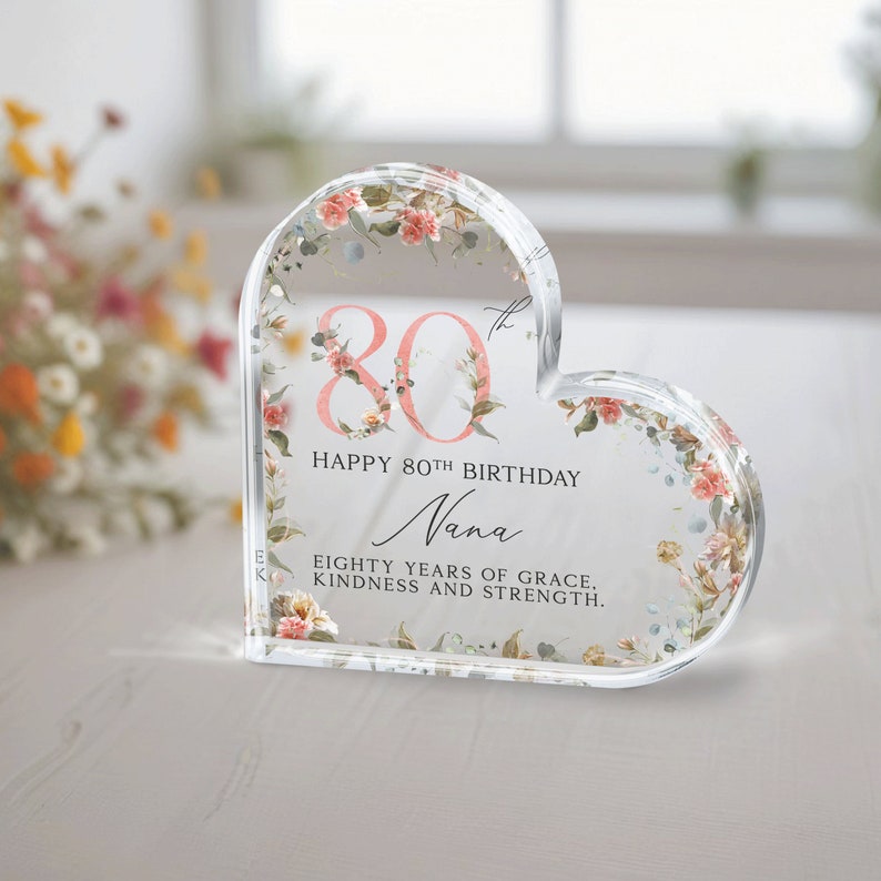 Personalized 80th Birthday Gift Plaque, Happy 80th Birthday Gift for Grandma, 70th Birthday Gift for Nan, 90th Birthday Gifts for Mother