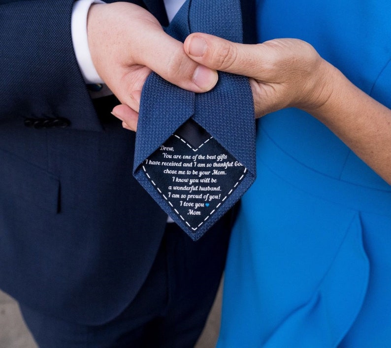 Son's Wedding Day Gift From Mother To Groom On His Wedding Personalized Tie Patch