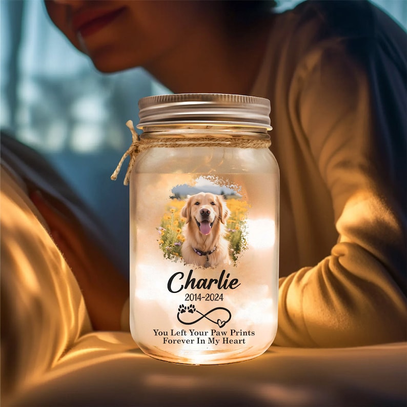 Forever Loved Dog Cat Personalized Dog Memorial Gifts For Loss Of Dog, Mason Jar Lights 16Oz, Pet Memorial Gifts For Dogs, Pet Memorial Gifts, Dog Loss Gift il_794xN.6130452821_iuiz.jpg