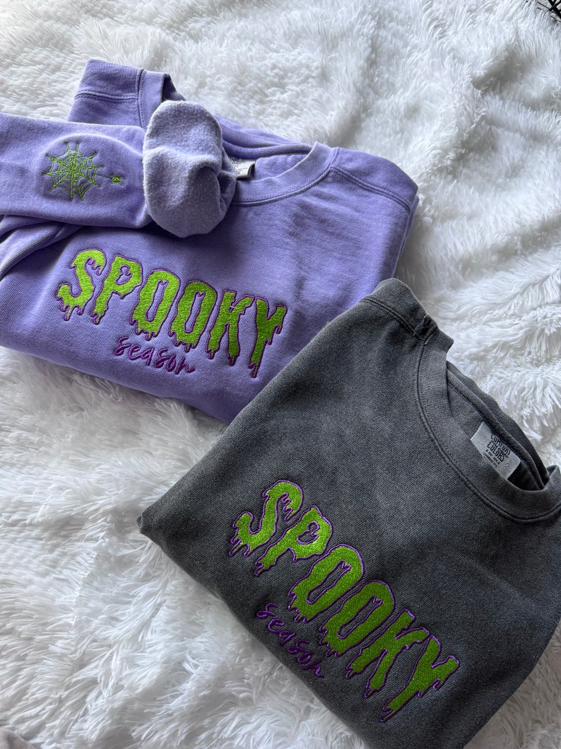 EMBROIDERED SPOOKY SEASON Sweatshirt Embroidered Sweatshirt Halloween Sweatshirt Spooky Season Crewneck Halloween Crewneck Halloween Sweater il_794xN.6130782882_c1xs.jpg