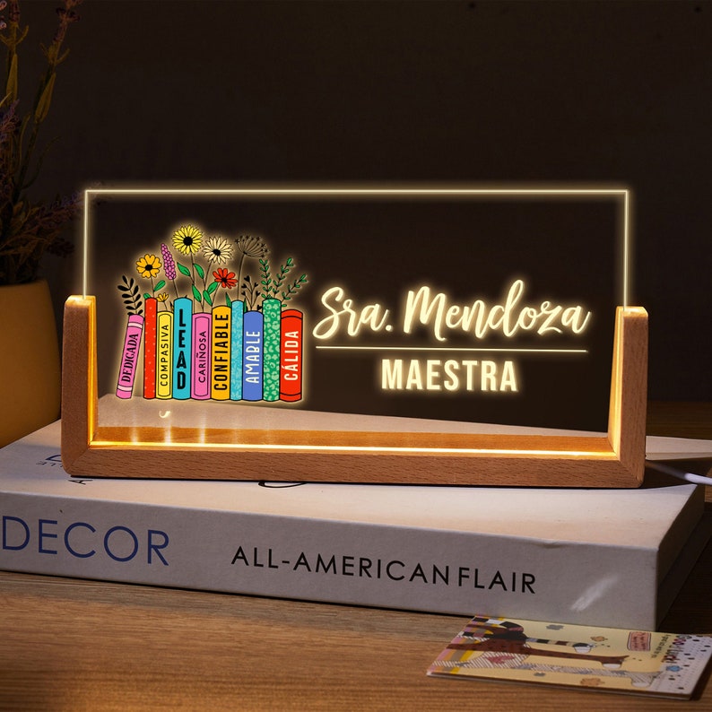 Spanish Teacher Desk Name Plate, Maestra Desk Sign, Teacher Appreciation Gift, Maestra Back To School, Maestra School Desk Sign,Teacher Gift