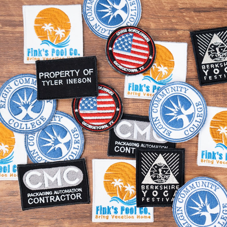 Custom Photo Embroidered Logo Patches, Made With Image Text Logo or Design Patch, Iron On | Sew On | Hook & Loop Patch, Custom Shape Patch