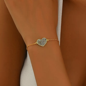 Heart Shaped Fingerprint Bracelet, Personalized Handwriting Bracelet, Mother's Day Gift, Fingerprint Jewelry, Memorial Fingerprint Bracelet