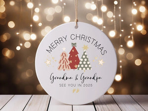 Promoted to Grandparents Ornament, Christmas Ornament, Pregnancy Announcement, Reveal to Grandparents, New Baby Announcement Ornament