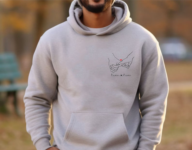 Custom Valentines Pinky Promise Hoodie Matching Couple Valentines Day Gift Personalized Name Date Hoodie Anniversary Gift Husband Wife