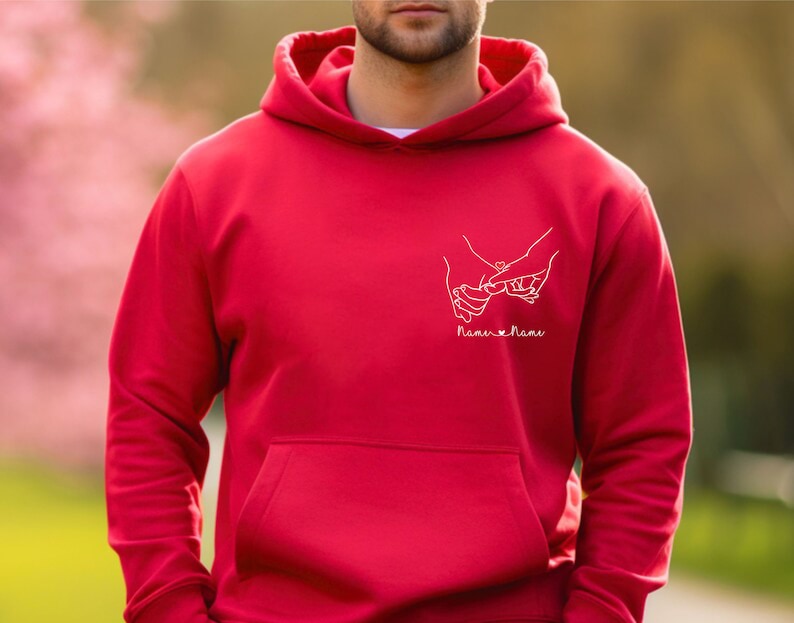 Custom Valentines Pinky Promise Hoodie Matching Couple Valentines Day Gift Personalized Name Date Hoodie Anniversary Gift Husband Wife