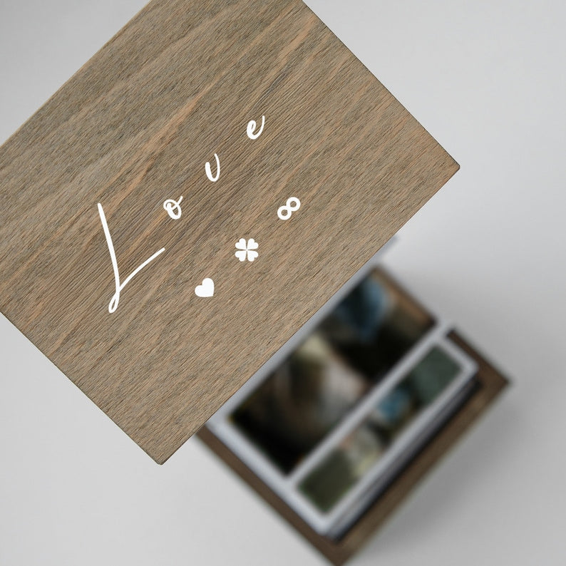 Pull Out Photo Album Custom Wooden Photo Box Personalized Memory Keepsake Box Trinket Wood Box Customized Wooden Photo Frame Shadow Box