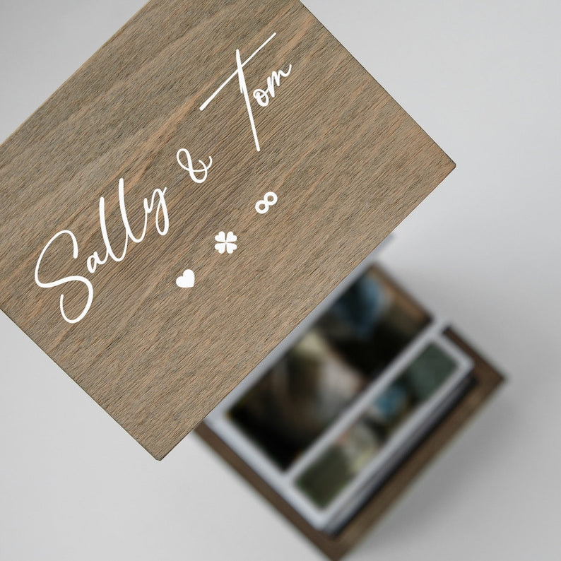 Pull Out Photo Album Custom Wooden Photo Box Personalized Memory Keepsake Box Trinket Wood Box Customized Wooden Photo Frame Shadow Box