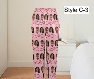 Custom Faces Pajama Pants for Couple, Personalized Couple Matching Photo Pants, Picture Pajamas for Women Men, Gift for Boyfriend Girlfriend