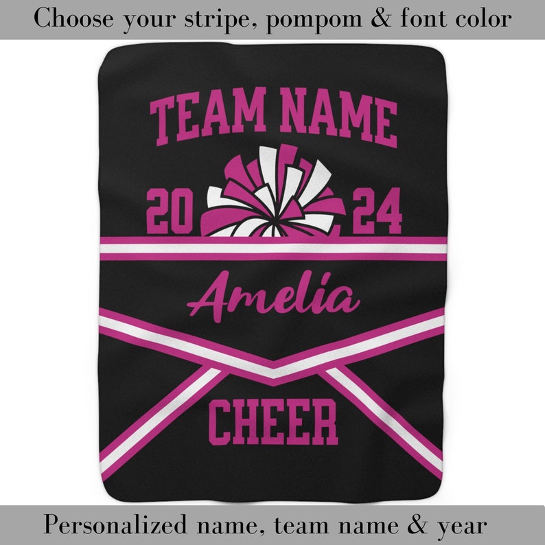 Personalized Cheerleading Blanket Custom Name Senior Cheer Gift Custom Cheer Coach Gift Competitive Cheer Team Gift For Cheerleader Blanket