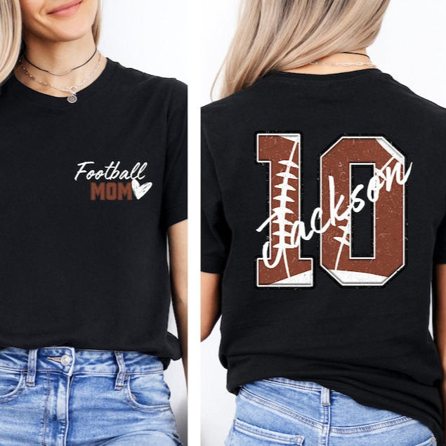 Personalized Football Mom Shirt, Football Mom Shirt With Kids Name and Number,Custom Football Mom Tee,Football Mom T-Shirt,Football Mama Tee
