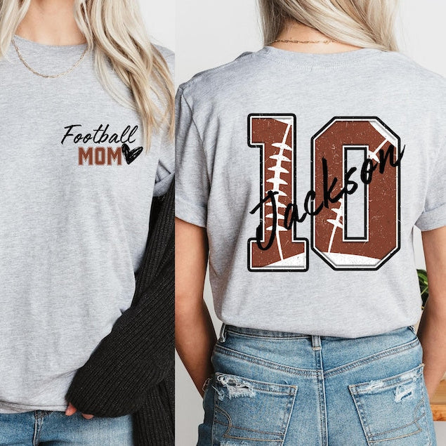 Personalized Football Mom Shirt, Football Mom Shirt With Kids Name and Number,Custom Football Mom Tee,Football Mom T-Shirt,Football Mama Tee