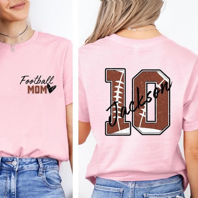 Personalized Football Mom Shirt, Football Mom Shirt With Kids Name and Number,Custom Football Mom Tee,Football Mom T-Shirt,Football Mama Tee