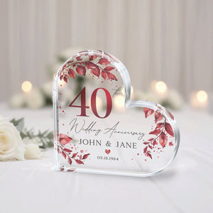 Personalized Ruby 40th Anniversary Gift, Ruby Anniversary Gift, 40th Anniversary Plaque, 40th Wedding Anniversary Gift, Gift for Parents