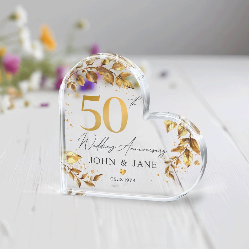 Personalized 50th Anniversary Gift, Gold Anniversary Gift, Wedding Anniversary Keepsake, 50th Anniversary Gift for Couple