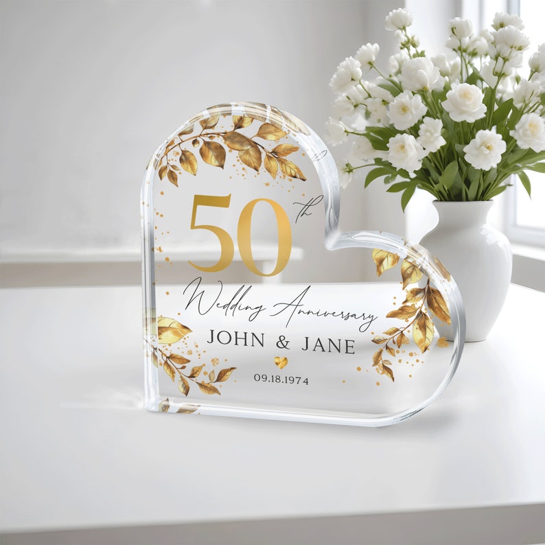 Personalized 50th Anniversary Gift, Gold Anniversary Gift, Wedding Anniversary Keepsake, 50th Anniversary Gift for Couple