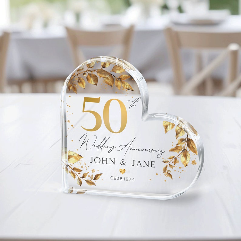 Personalized 50th Anniversary Gift, Gold Anniversary Gift, Wedding Anniversary Keepsake, 50th Anniversary Gift for Couple