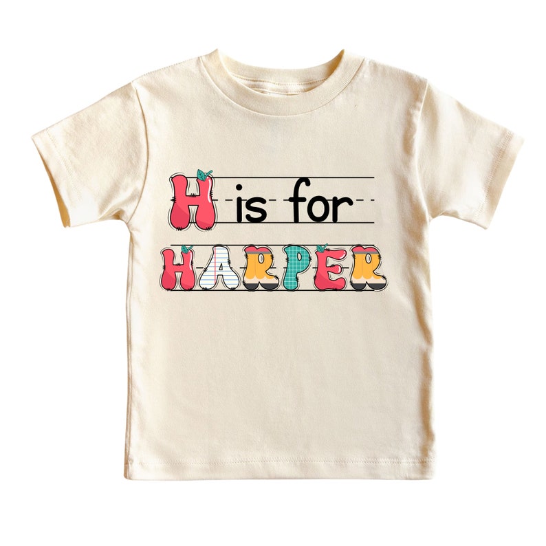 Custom Kids Name Back To School Shirt Shirt, Toddler First Day of School Tee Kindergarten Shirt With Name, First Day School Outfit
