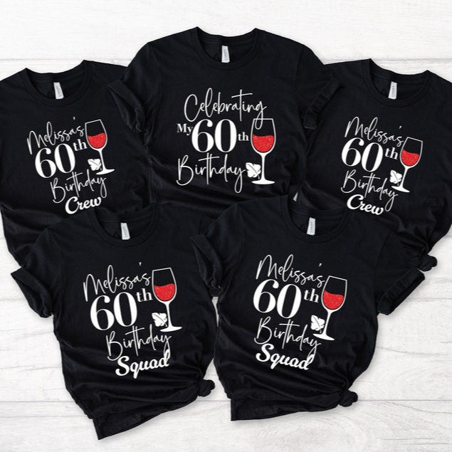 Custom Name 60th Birthday Shirts, Celebrating My 60th Birthday Gift, 50th Birthday Crew, 50th Birthday Party Squad, Personalized Birthday