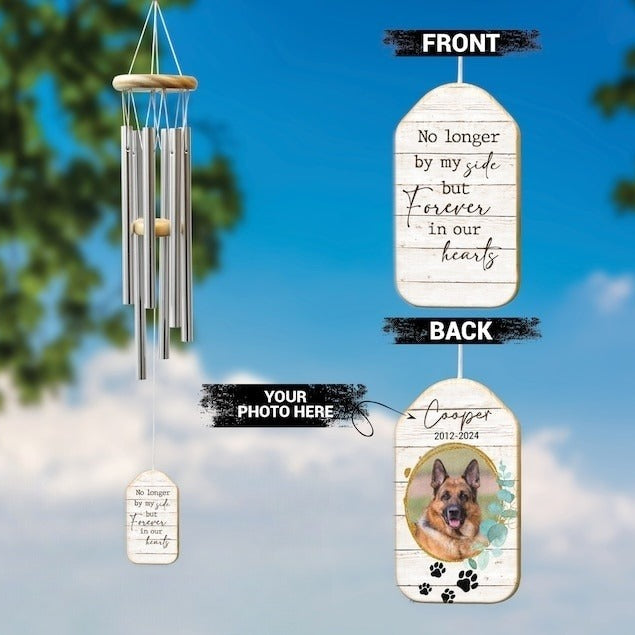 Custom Pet Memorial Wind Chime with Photo+Name, Dog Loss Keepsake, Memorial Gift, In Loving Memory Of Dog Wind Chime, Pet Wind Chime