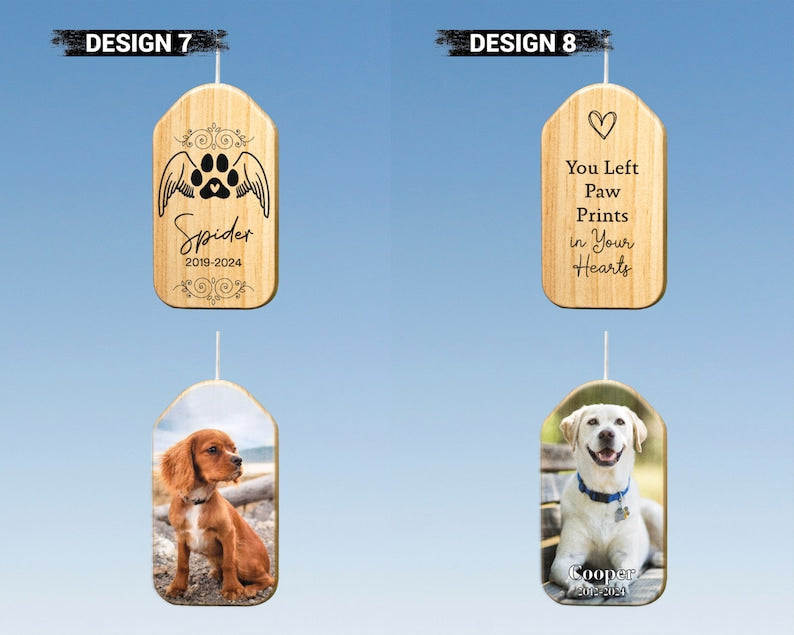 Custom Pet Memorial Wind Chime with Photo+Name, Dog Loss Keepsake, Memorial Gift, In Loving Memory Of Dog Wind Chime, Pet Wind Chime