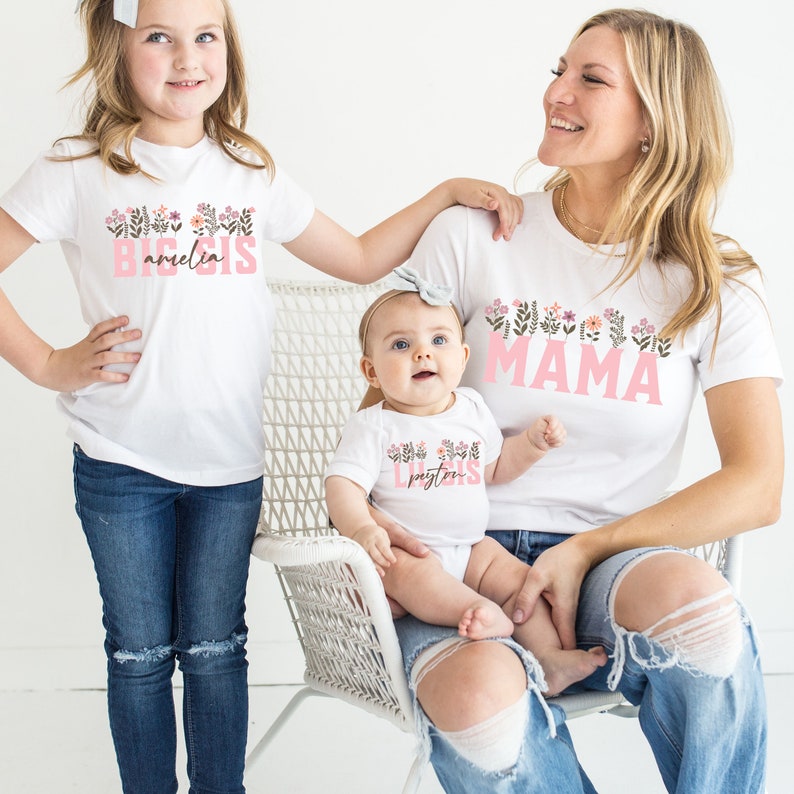 Big Sister Shirt, Custom Big Sis Lil Sis Shirts, New Big Sister Gift, New Baby Sister Gifts Sibling Set, New Baby Bodysuit, Matching Sisters