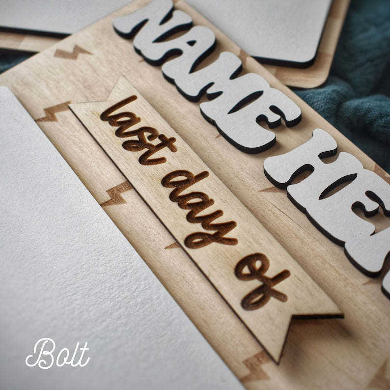 Personalized Dry Erase Back School Board | First Day of School Sign | Custom Neutral Name Sign | Photo Taking | Photo Prop