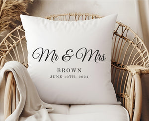 Custom Pillow, Personalized Pillow, Couple Pillow, Mr and Mrs Pillow, Wedding Pillow, Engagement Gift for Couple, Custom Wedding Gift